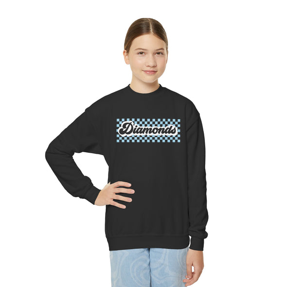 Diamonds Checker Youth Crewneck Sweatshirt