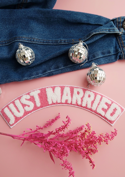 JUST MARRIED IRON ON PATCH